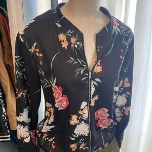 Floral Black Women's Jacket